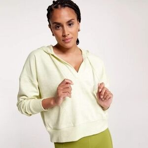 CALIA by Carrie Underwood Split Neck Hoodie Light Green Heather XS NWT